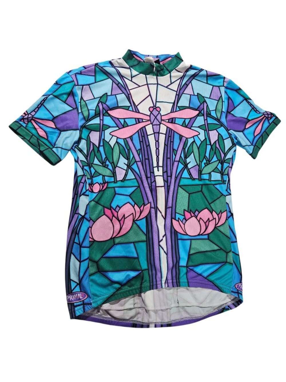Primal Wear Womens Stained Glass Dragonfly Cycling Jersey 2XL Short Sleeve